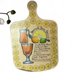 Recipe Cutting Board Taunton Vale Bermuda Rum Sizzle Vintage Made in England
